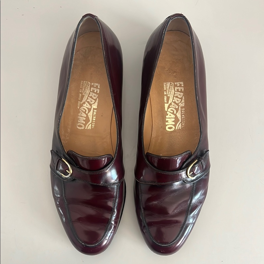 Vintage Salvatore Ferragamo Brown Leather Loafers Slip-Ons